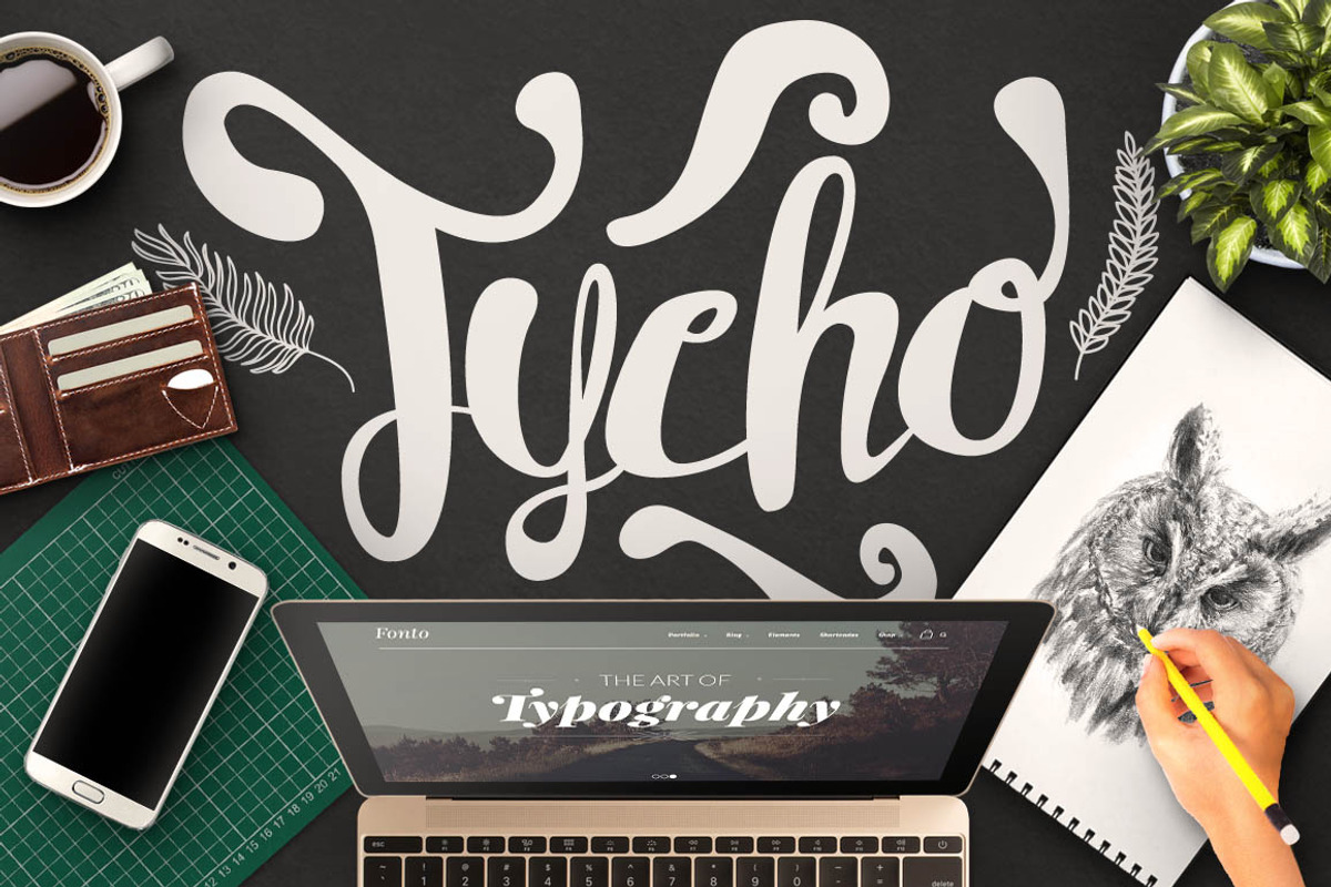 Tycho Typeface, a Script Font by Maulana Creative (Photo 1 of 5)