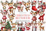 Cute Christmas Reindeer Clipart, an Illustration by Designworld (Thumbnail 1 of 6)