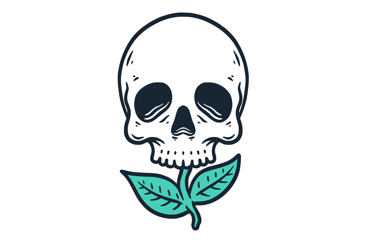 Vintage Flower Skull Illustration, an Object Illustration by Decoconio Design (Photo 2 of 3)