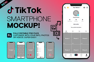 TikTok Smartphone Mockup, a Templates & Theme by MDG