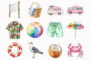 Watercolor Beach Clipart, an Illustration by Design Market (Thumbnail 3 of 4)