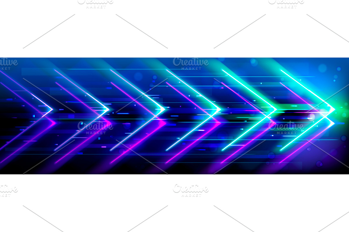 Neon arrow boost speed lines on, a Technology Illustration by art PVP - market