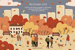 Autumn City Clipart Fall Scenes