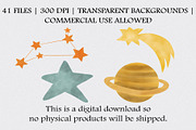 Watercolor Space Clipart Set, an Illustration by CropUp Creative (Thumbnail 4 of 4)