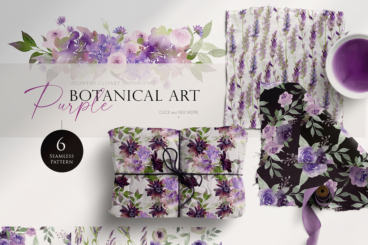 Watercolor Bundle -Purple Collection, an Illustration by Beigetime (Photo 7 of 8)