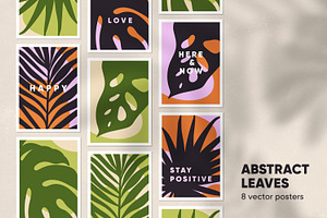 Tropical leaf posters, cards set, a Decorative Illustration by Good Studio