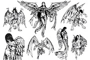 Angels & Demons - Hand Drawn Sketch, an Illustration by BusOne (Thumbnail 1 of 2)