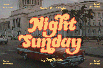 Night Sunday - Retro Font, a Font by Say Studio