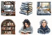 Foggy Winter Cottage Clipart, an Illustration by OK Design (Thumbnail 2 of 5)