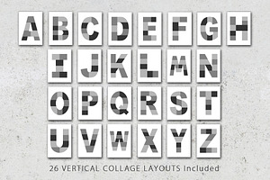 5x7 Alphabet Photo Template Pack