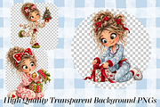 Christmas Pajama Girl Clipart Bundle, a Person Illustration by Ink Gallery (Thumbnail 3 of 13)