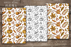 3 Autumn seamless pattern