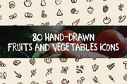 80 Hand-Drawn Fruits and Vegetables, an Icon by Hand-Drawn Goods (Thumbnail 1 of 2)