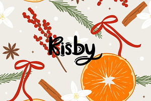 Coquette Christmas Orange Pattern