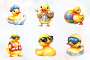 Cute Summer Rubber Duck Clipart, an Illustration by RobertsArt (Thumbnail 2 of 7)