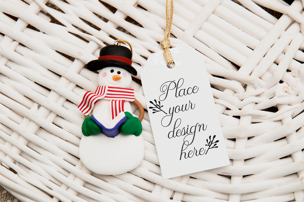 Gift tag Christmas photo template, a Stationery Template by Leo Flo Mockups (Photo 1 of 5)