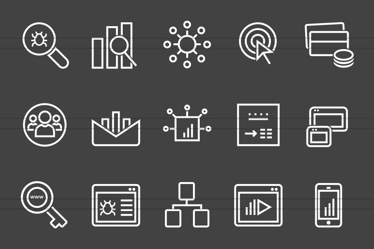 50 SEO Line Inverted Icons, an Outline Icon by IconBunny