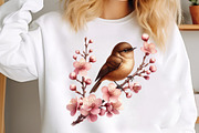 Watercolor Spring Floral Bird PNG, an Illustration by SinaCreation (Thumbnail 4 of 7)