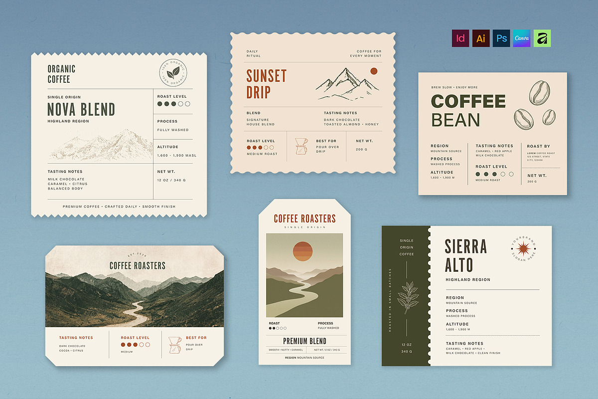 Label Template Set, a Stationery Template by BrandPacks (Photo 1 of 14)