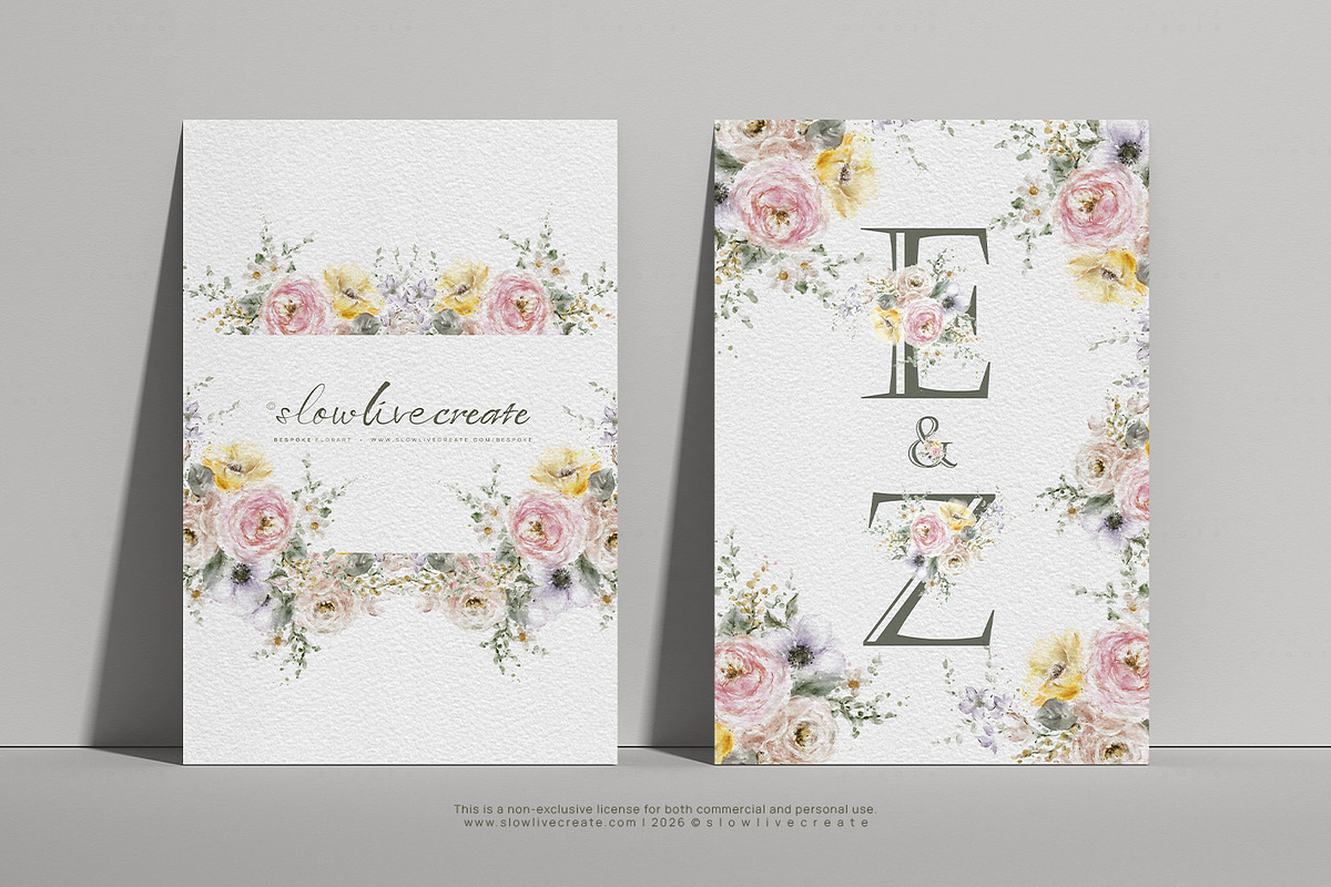 Bloom | Wedding Watercolor Florals, a Stationery Template by slowlivecreate (Photo 6 of 7)