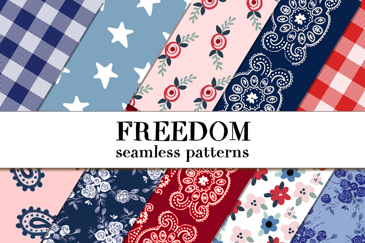 Freedom seamless patterns, a Pattern Graphic by Rosabebe