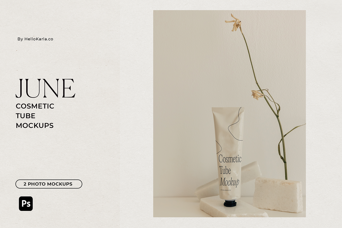 Cosmetic Tube Mockups – June, a Packaging Mockup by HelloKarla (Photo 1 of 4)