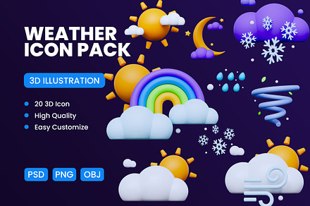 Weather 3D Icon Pack