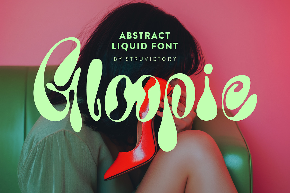 Gloopie Abstract Handwritten Font, a Handwritten Font by Struvictory.art (Photo 1 of 8)