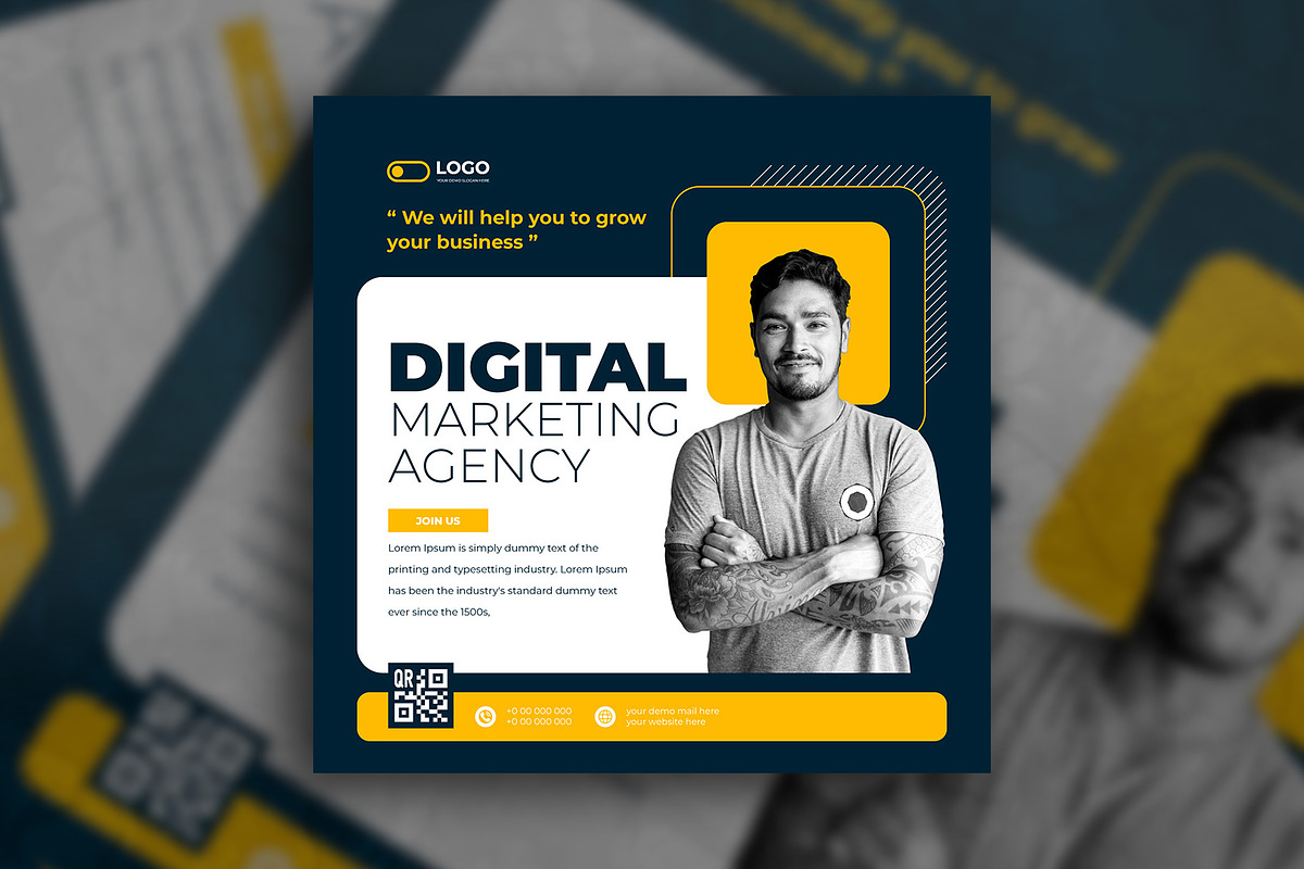 Marketing agency social media post, a Social Media Template by Tanmoy Topu (Photo 4 of 11)
