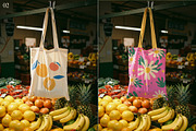Fruit Market Tote Bag Mockup Bundle, an Apparel Mockup by Goodies.Buro (Thumbnail 3 of 3)