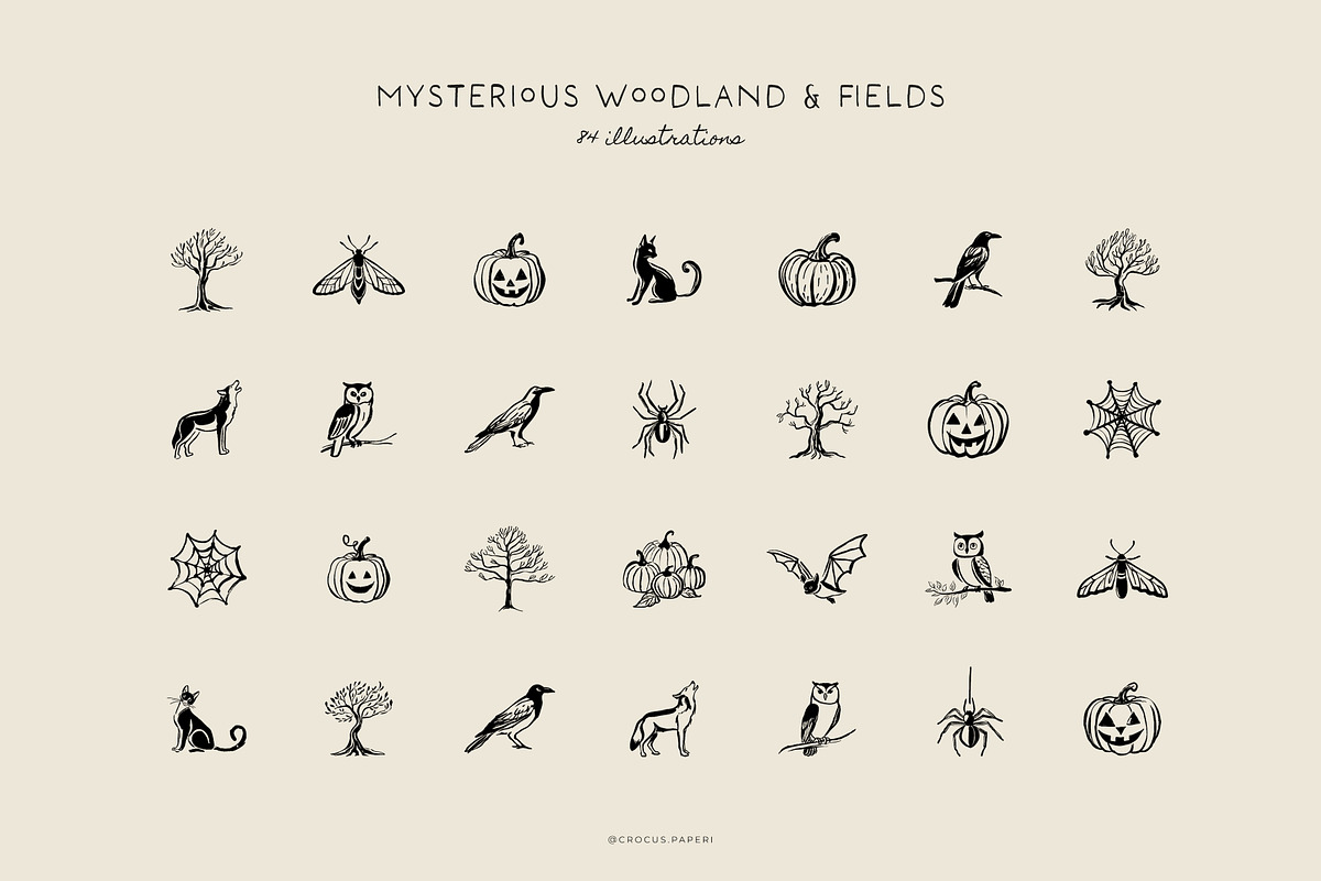 SPOOKY HALLOWEEN illustrations, a Seasonal Illustration by Crocus Paperi (Photo 3 of 5)