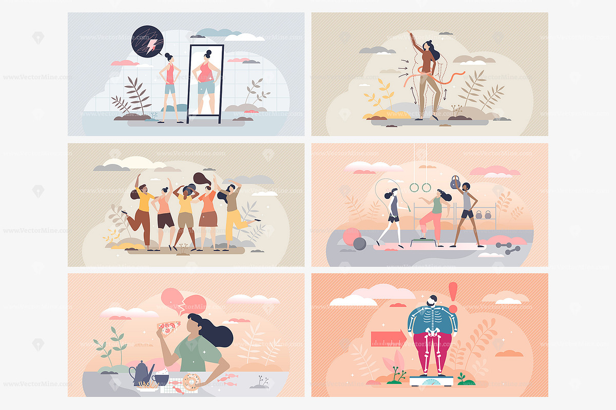 12 Weight Loss Concepts, a Food Illustration by VectorMine (Photo 3 of 7)