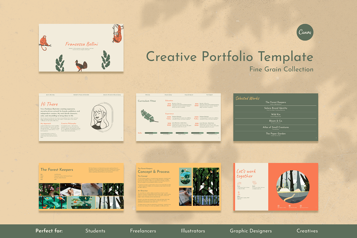 FineGrain | Canva Portfolio Template, a Presentation Template by Designed by Sabb (Photo 1 of 6)