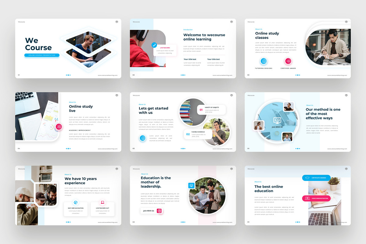Wecourse - Online course PowerPoint, a Presentation Template by BeadyLab (Photo 2 of 6)