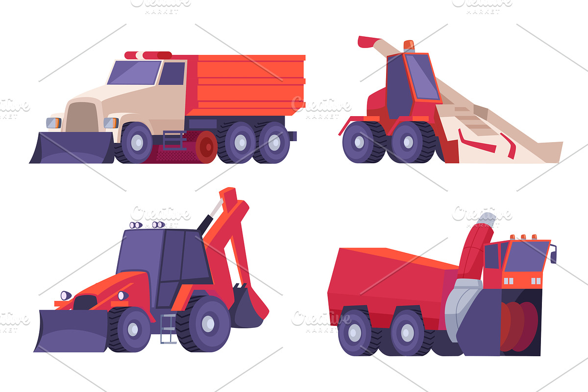Snow cleaning transport. Seasonal, a Transportation Illustration by Onyx