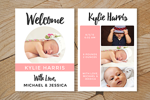 Baby Birth Announcement Card, a Flyer Template by ShalexDesigns