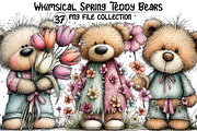 Whimsical Spring Teddy Bear Clipart, an Illustration by Dream Creation (Thumbnail 1 of 5)