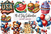 4th of July Sublimation Clipart Bund, an Illustration by DreamArtGraphic (Thumbnail 1 of 4)