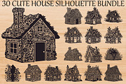 Cute House Silhouette Bundle, an Illustration by Designs_River (Thumbnail 1 of 31)