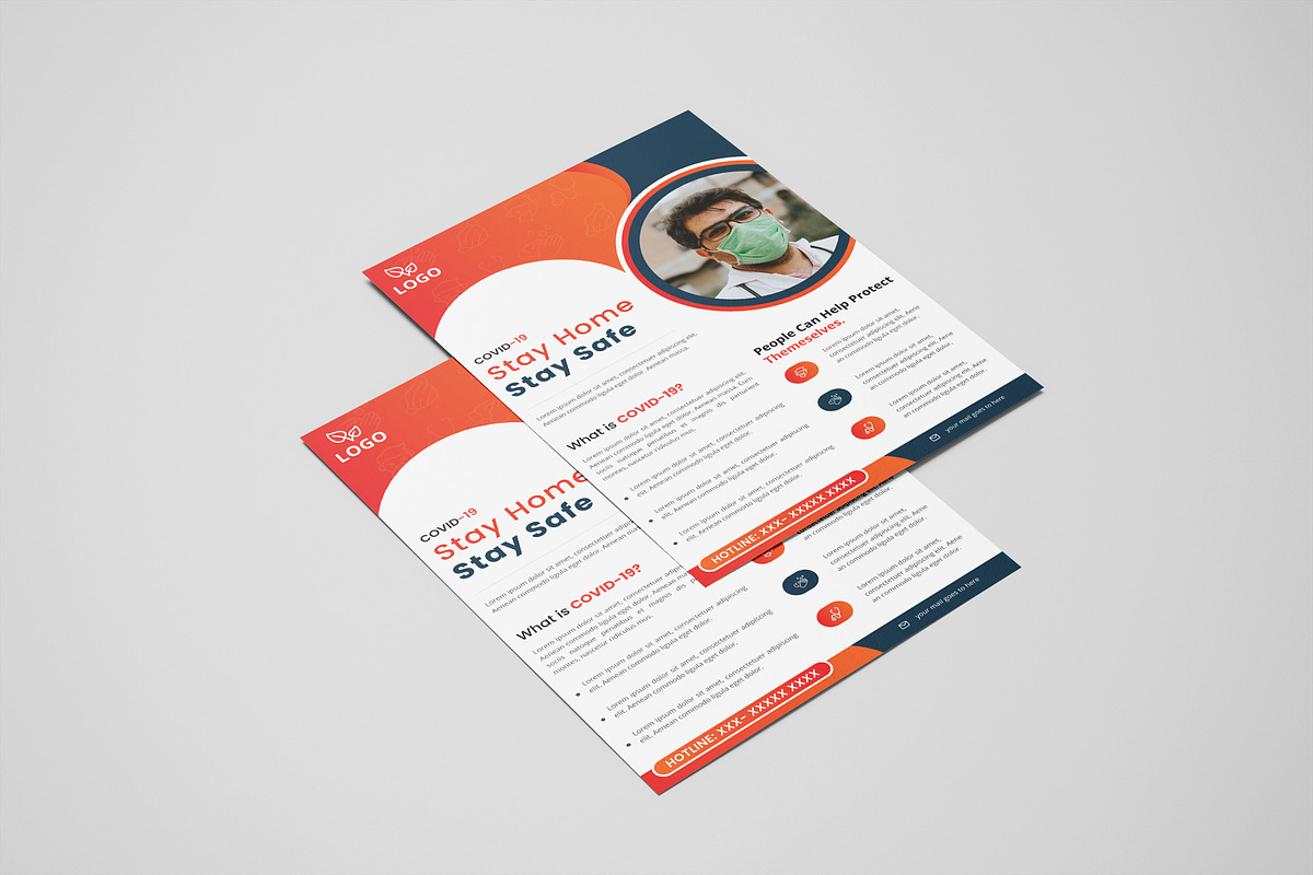 COVID-19 Flyer Template, a Flyer Template by UI_Expert (Photo 3 of 4)