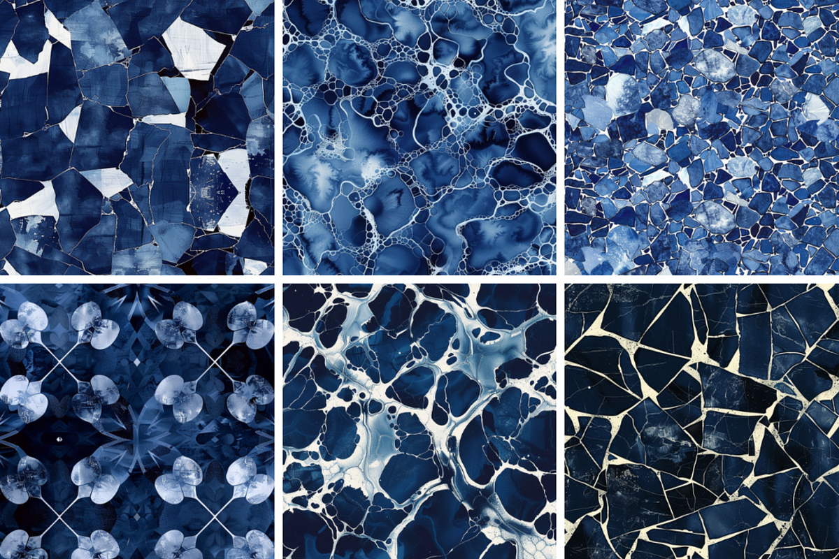 Navy Chemigram Seamless Patterns, a Pattern Graphic by PrintablesByFranklyn (Photo 2 of 4)