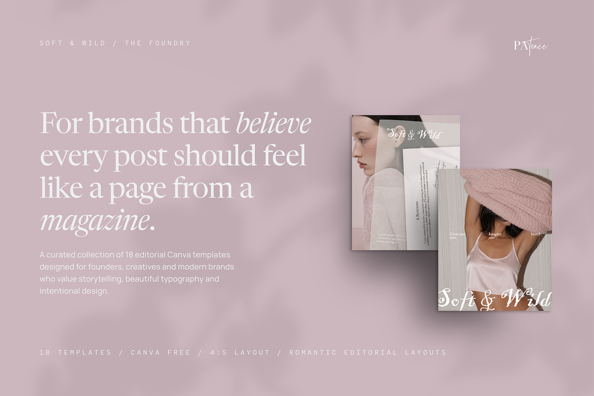 SOFT & WILD Social Media Templates, a Social Media Template by Patrace Studio (Photo 2 of 10)