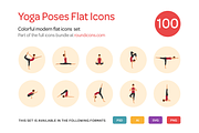 Yoga Poses Flat Icons Set, an Icon by Vectopus.com (Thumbnail 1 of 5)