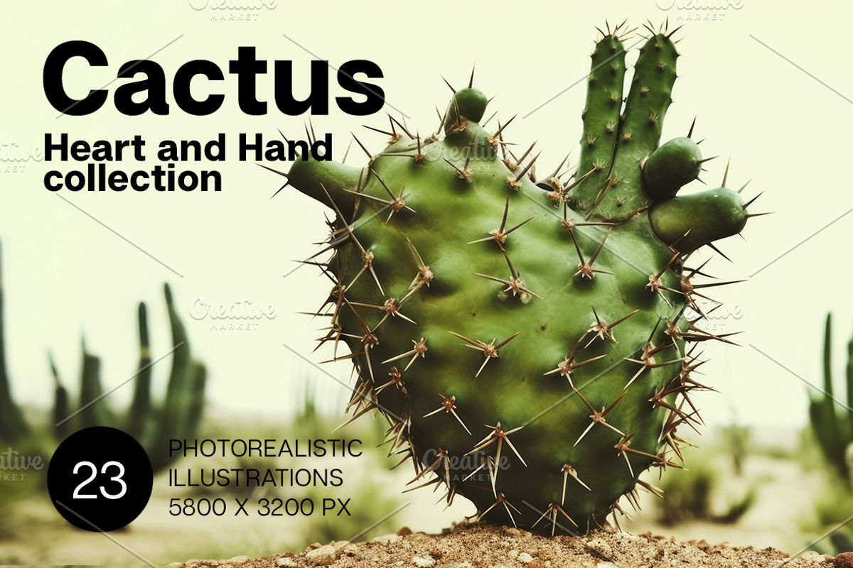 Cactus. 23 images, a Nature Photo by Handmadefont (Photo 1 of 9)