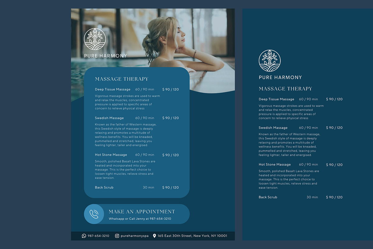Massage Spa Price List & Flyer, a Marketing Template by White Dreamers (Photo 10 of 10)