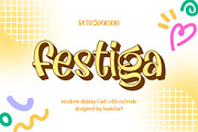 Festiga - Modern Display Extrude, a Handwritten Font by haniefart (Thumbnail 1 of 12)