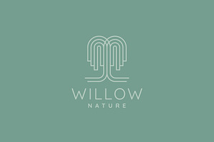 willow tree nature line art logo, a Branding & Logo Template by Blazybone