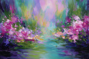 Impressionist Floral Dreamscape, an Abstract Photo by Hamza067