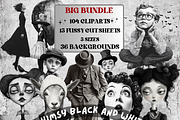 Whimsy Black White Collage Elements, an Object Graphic by GiraffeCreative (Thumbnail 1 of 9)