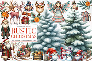 Rustic Christmas Clipart, an Illustration by Designworld (Thumbnail 1 of 6)